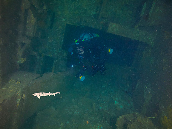 Diver inside the Yukon